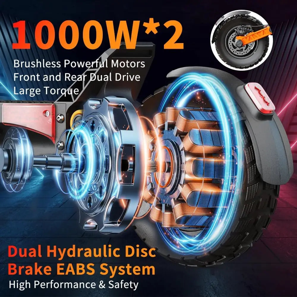 Dual Motor Electric Scooter 2000W — 46 Mile Range