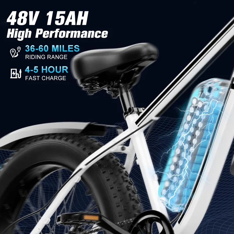 Electric Bicycle 1500W Motor 48V Lithium Battery Electric Bike Hydraulic Brake