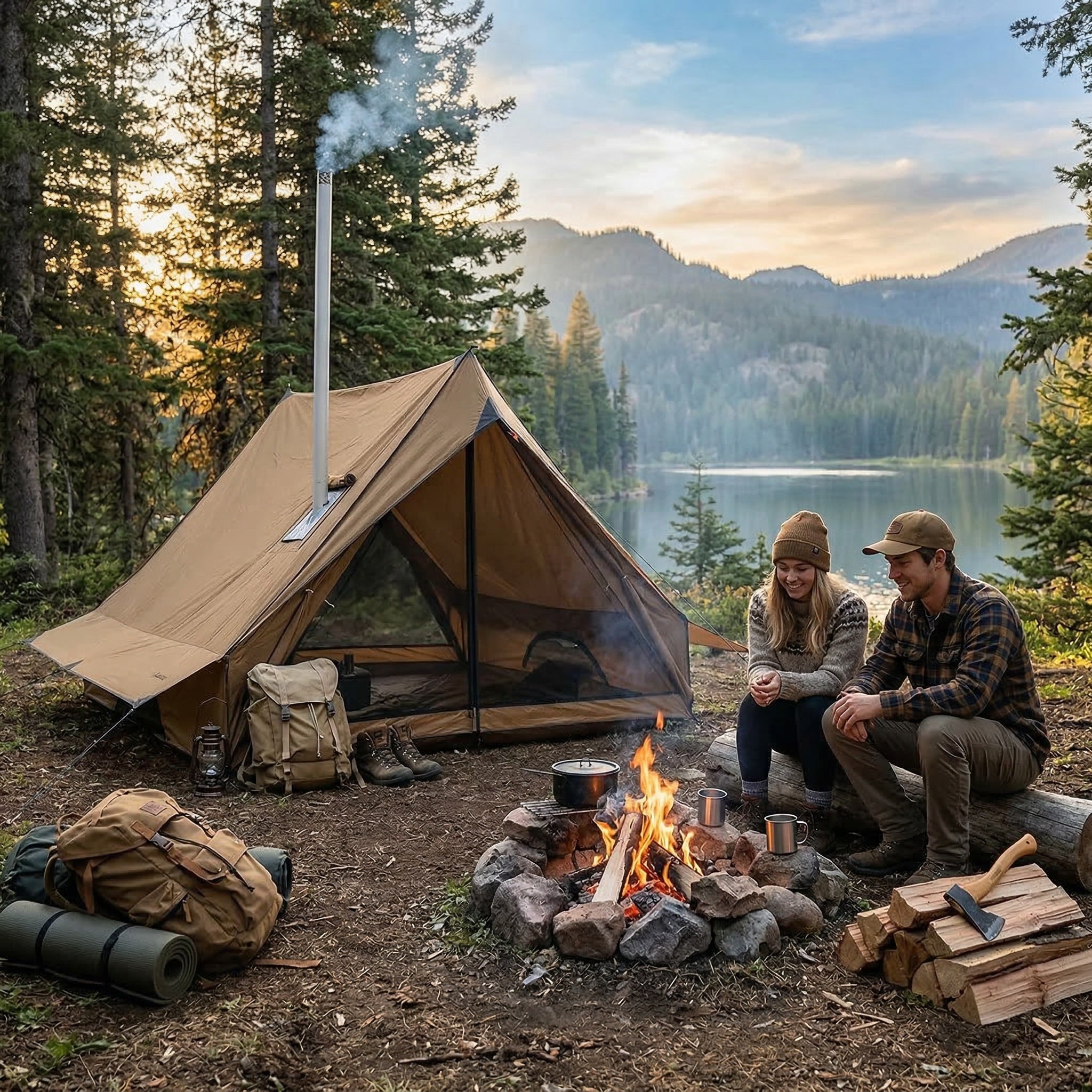 Hot Tent with Stove Jack — Portable Wall Tent
