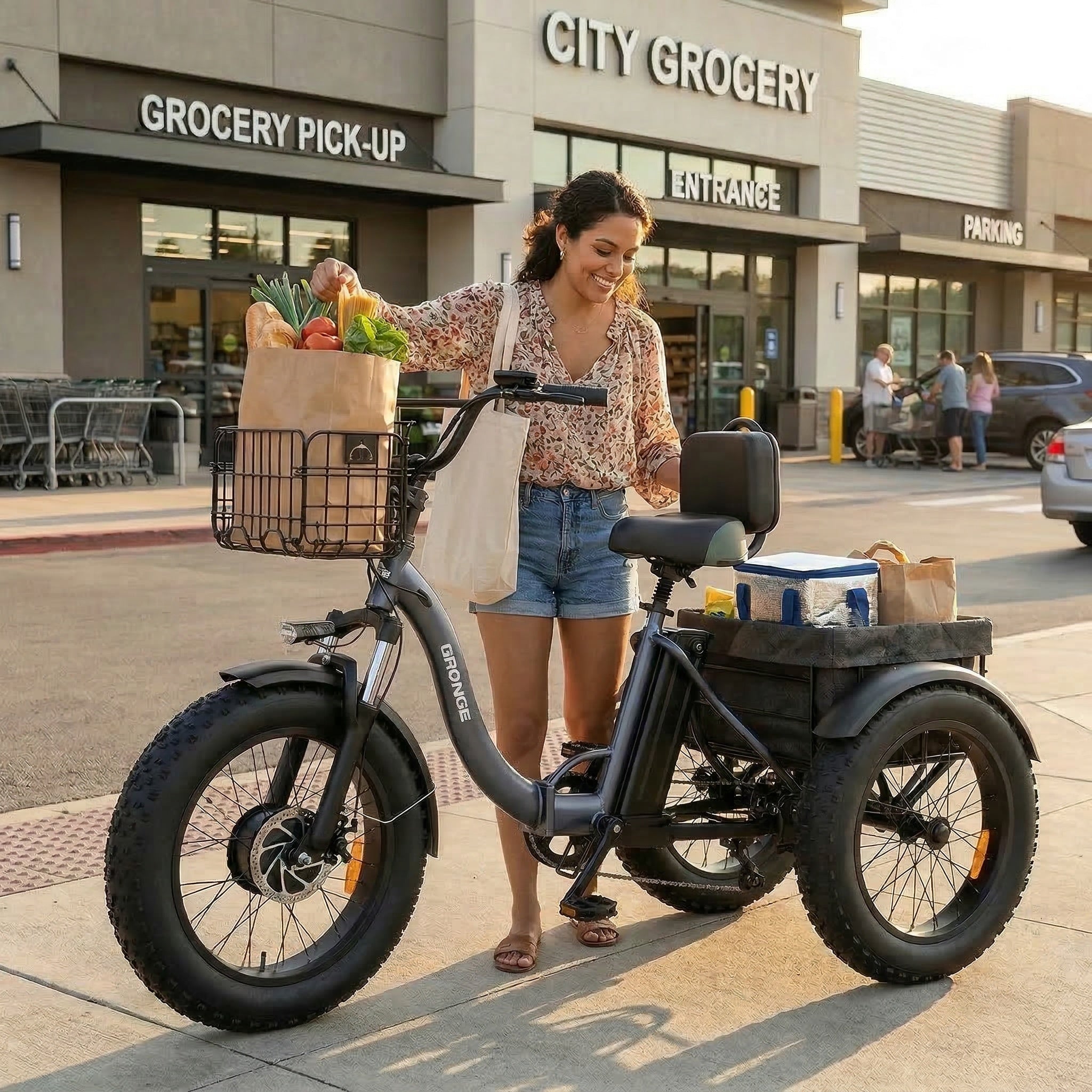 Electric Bike for Adults 960W Peak 36V Folding Tricycle 50 Miles Range Fat Tire