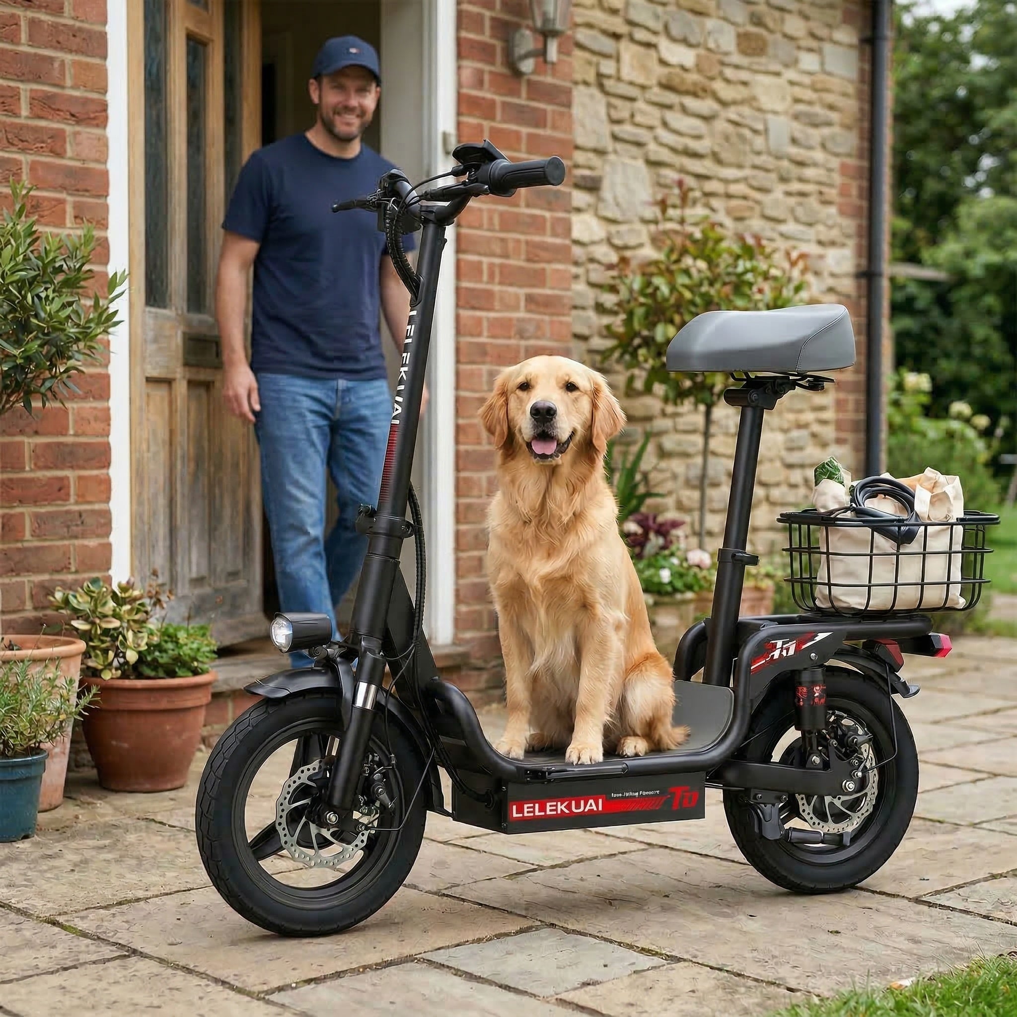 Adult Electric Scooter,500W motor,32mph, Foldable With a basket